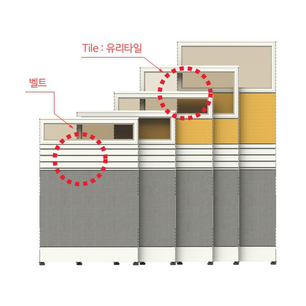 공간시스템 > 넥스-알(Nex-R) 파티션  > 벨트&상부유리패널  > 넥스-알 사무실 파티션 시리즈 상부유리 패널-높이 1353mm