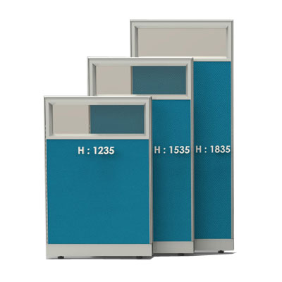 공간시스템 > 콤포(Compo) 파티션  > 1톤 상부유리  > 콤포 사무실 파티션 시리즈 1톤 상부유리-높이 1535mm